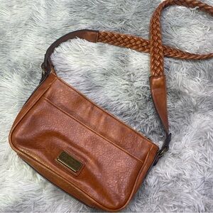 Hayden Harnett Vegan Leather Boho Western Crossbody Bag Purse Tan Brown